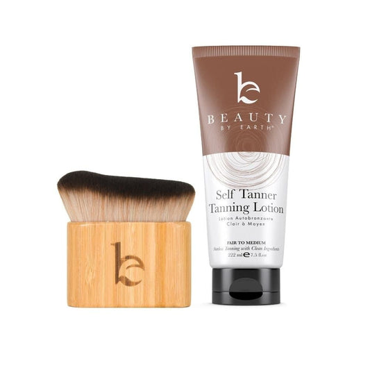 Self Tanner Lotion and Kabuki Body Blending Brush Bundle - {{variant_title}} - Beauty by Earth