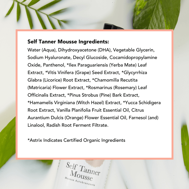 Self Tanner Mousse Ingredients